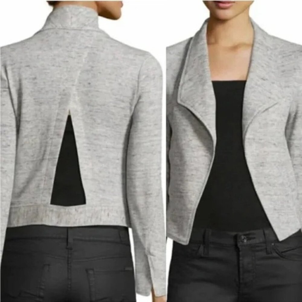 Derek Lam 10 Crosby | Gray Tweed Pattern Blazer Cutout Open Back (Size 0)